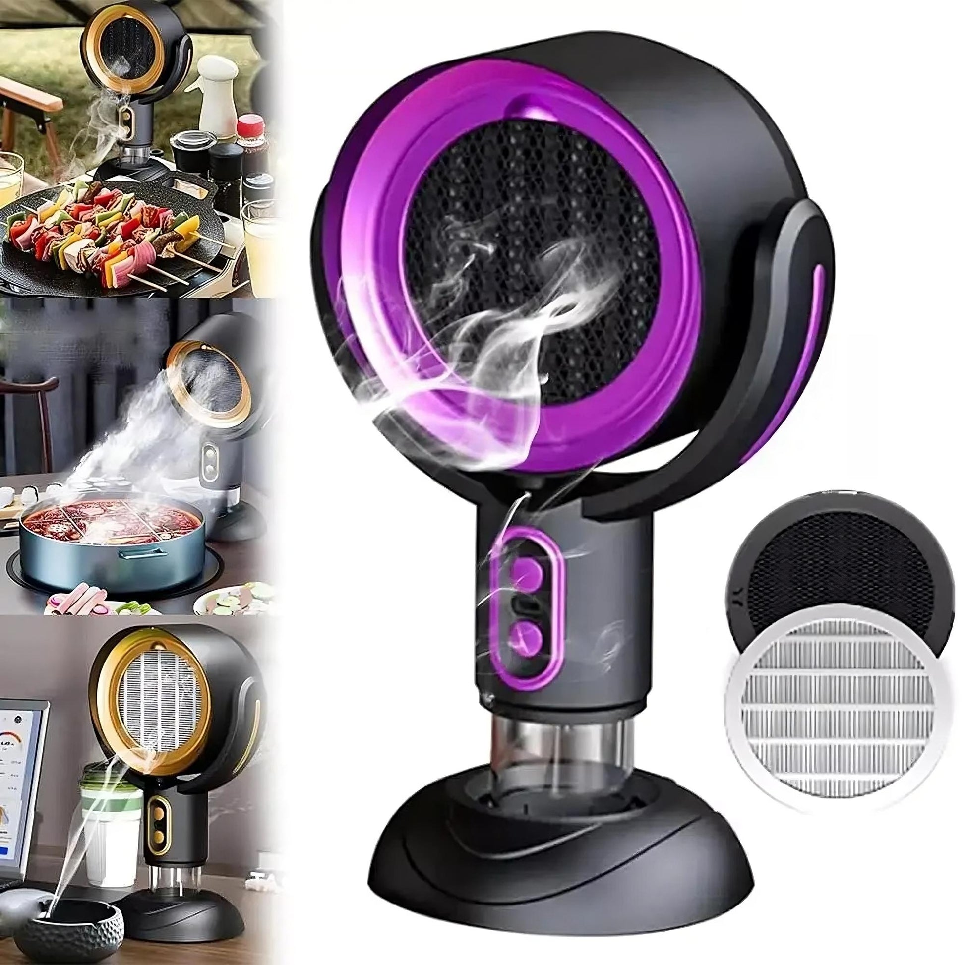 Portable range hood purifier for removing smoke odors and steam during cooking in small spaces