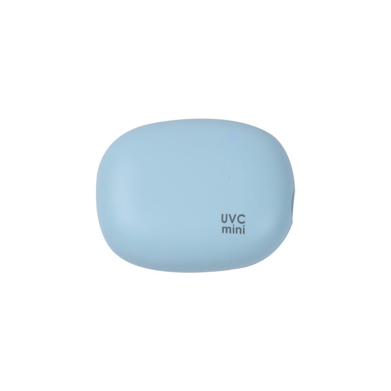 Portable UV toothbrush sanitizer case in blue color designed to help keep toothbrushes clean and protected while traveling or at home (Color: Blue)