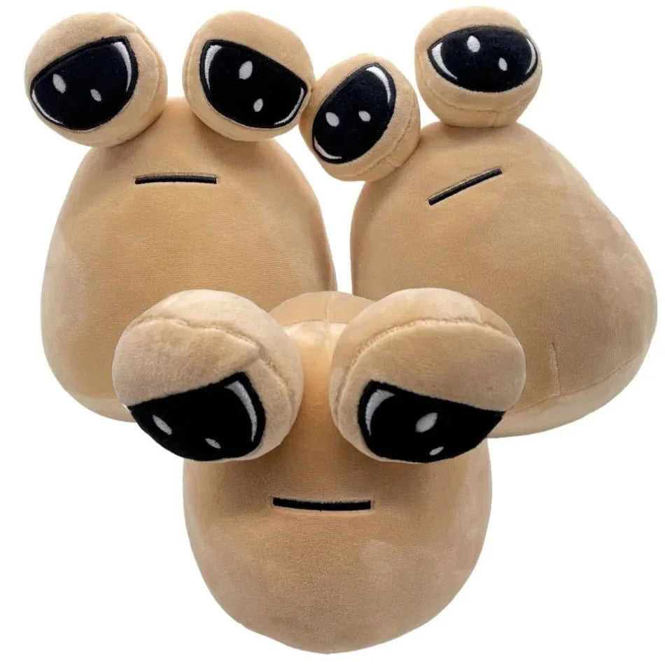3 pieces pou plush toy soft stuffed doll with removable washable cover and PP cotton filling (Quantity: 3 Pieces)