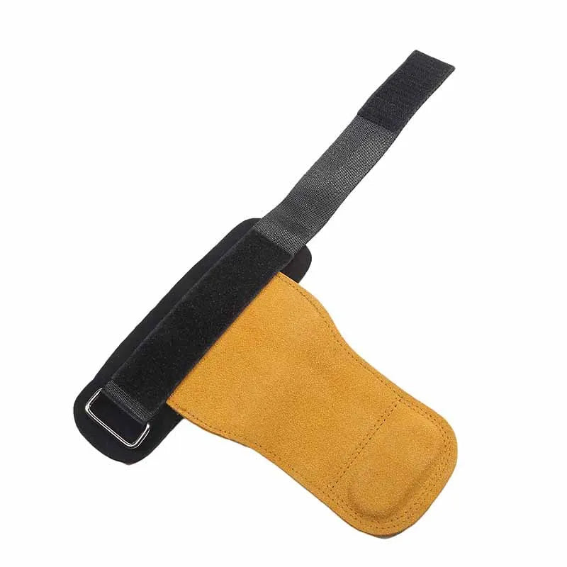 Power grip lifting straps in brown color for strength training deadlifts and pull ups with wrist support (Color: Brown)