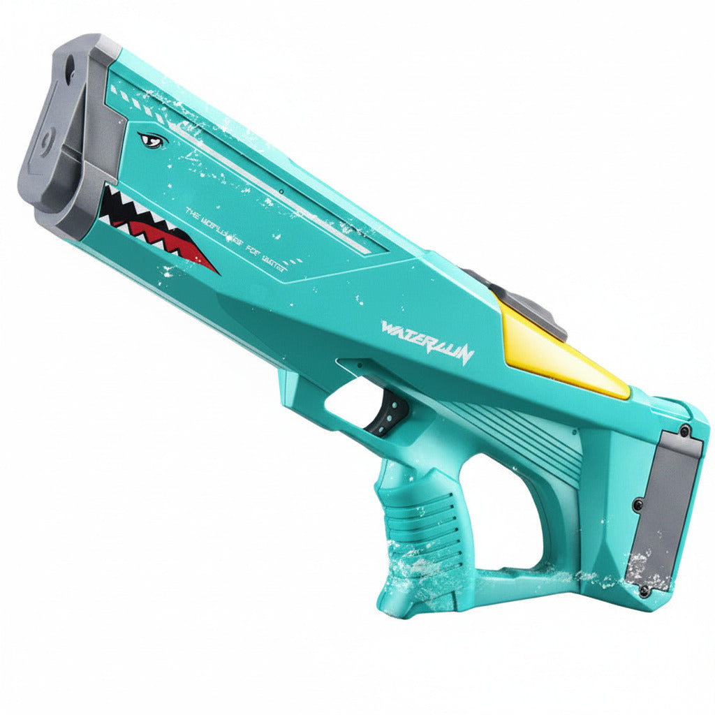 Power splash blaster in green color with automatic continuous shooting and rechargeable design for outdoor summer water battles duo (Color: Green)