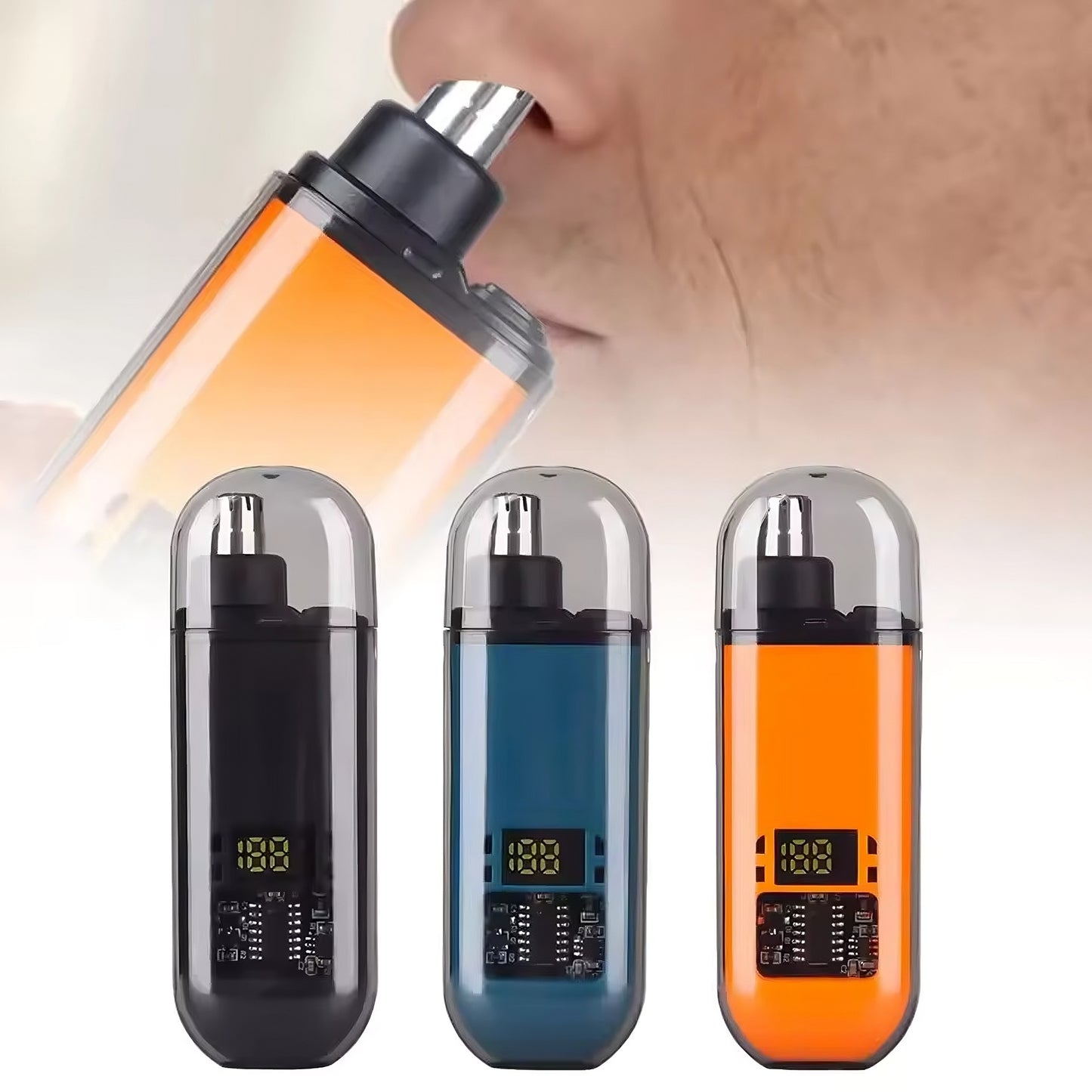 Precision grooming trimmer for nose ear and eyebrow trimming with cordless rechargeable design