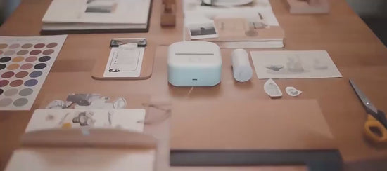 Portable bluetooth mini photo printer with inkless thermal printing for smartphones and instant photos promo video