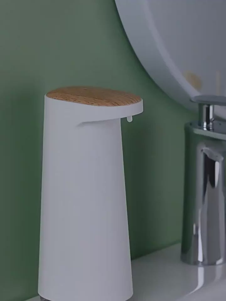 Automatic foam soap dispenser with touch free infrared sensing and rechargeable waterproof design video