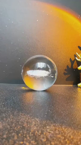 3D crystal ball galaxy night light projecting stars, planets, and moon for ambient room lighting video