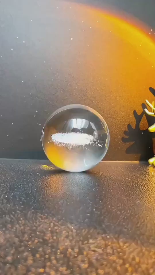 3D crystal ball galaxy night light projecting stars, planets, and moon for ambient room lighting video