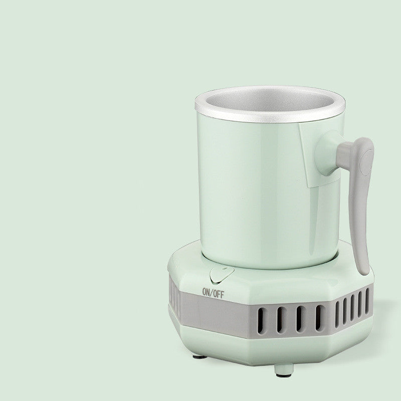 Quick cooling cup in green color with semiconductor refrigeration and premium aluminum design for chilling beverages (Color: Green)
