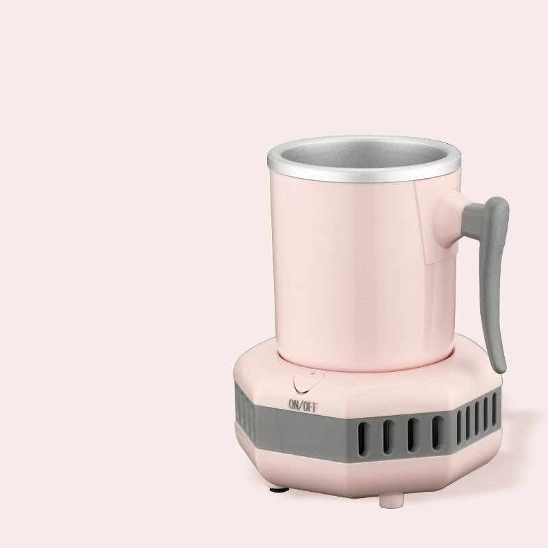 Quick cooling cup in pink color with semiconductor refrigeration and premium aluminum design for chilling beverages (Color: Pink)