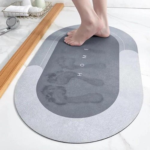 Quick dry absorbent floor mat with non slip backing for bathroom kitchen and entryway use
