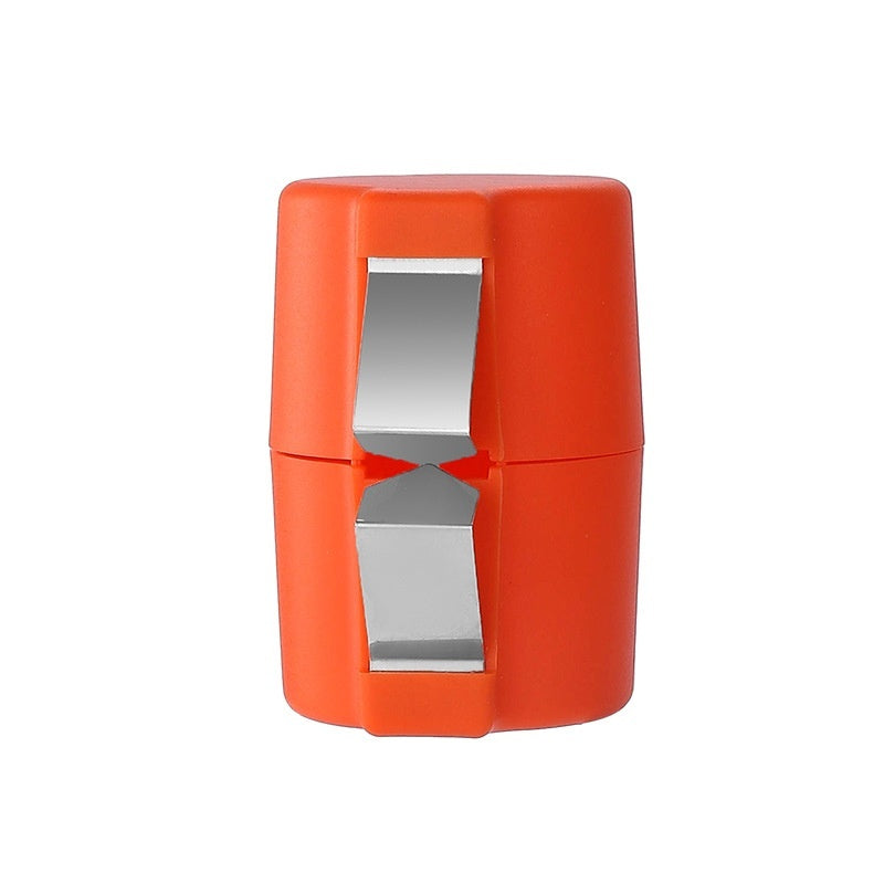 Quick and easy egg shell opener in orange color with stainless steel design for clean mess free egg cracking and separation (Color: Orange)