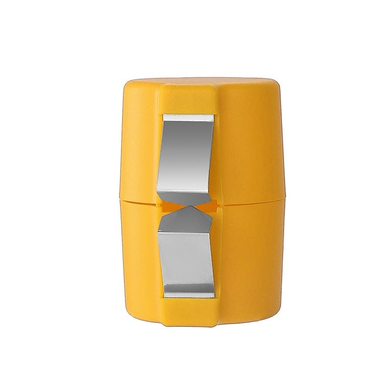 Quick and easy egg shell opener in yellow color with stainless steel design for clean mess free egg cracking and separation (Color: Yellow)