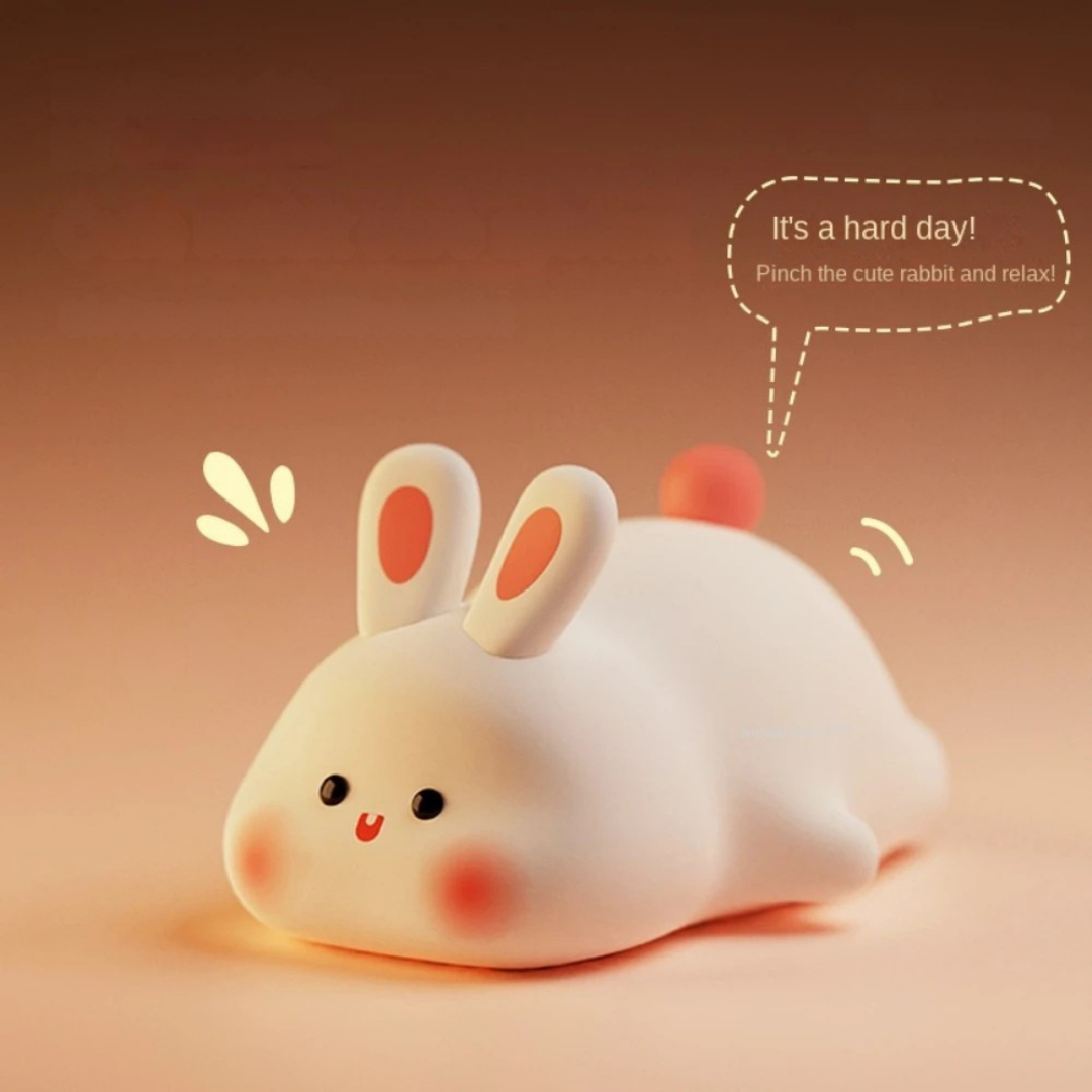 Rabbit night light with soft glow and dimmable settings for kids bedroom and nursery alternate product shot