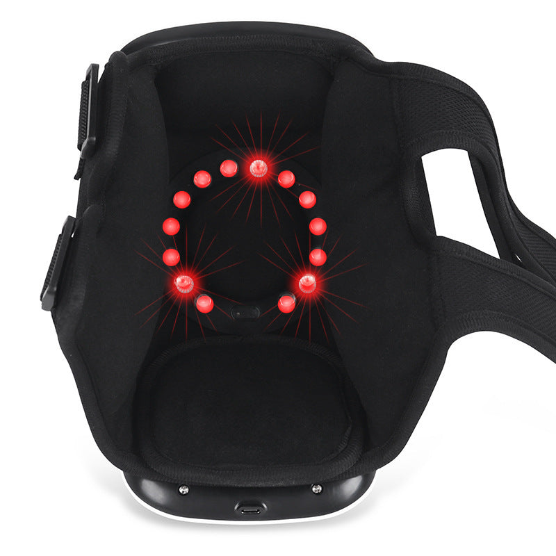 Rechargeable knee massager with heat and vibration designed to provide soothing comfort and relaxation for tired knees back view