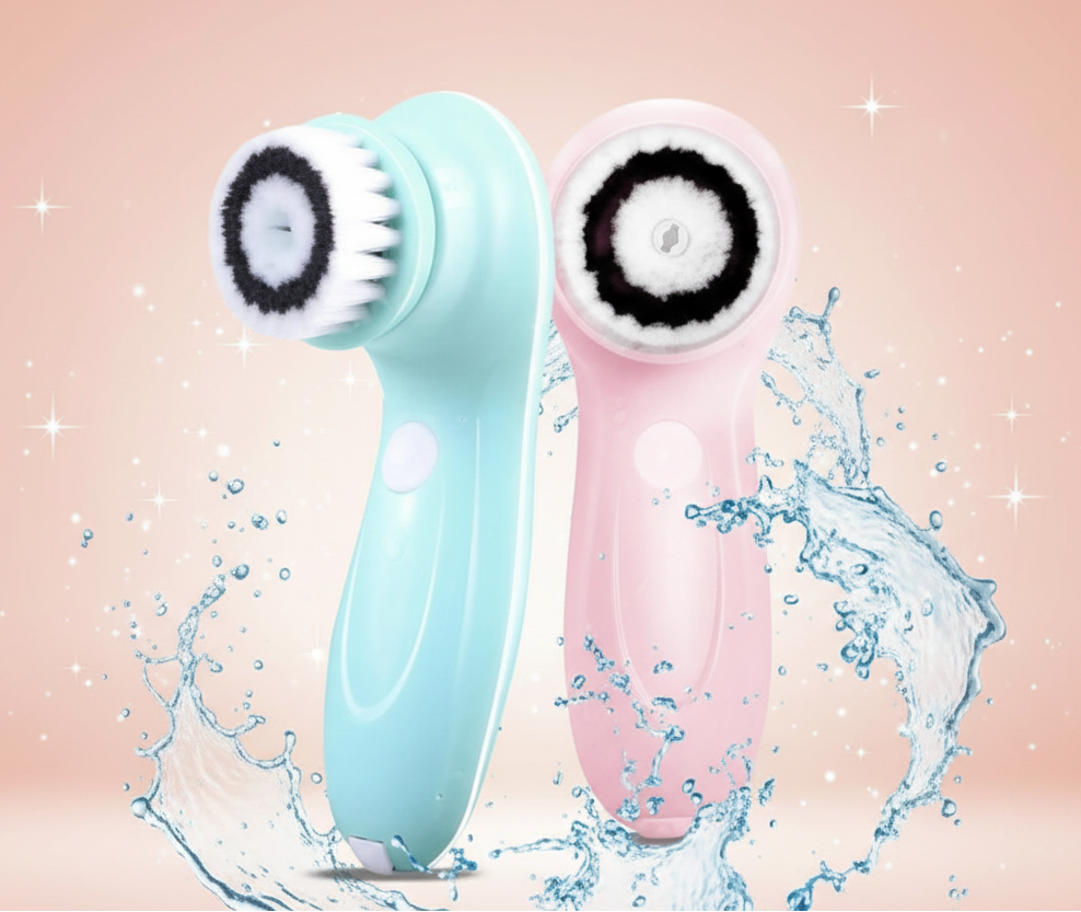 Rechargeable waterproof facial cleansing brush designed to gently cleanse the skin and enhance daily skincare routines duo product shot