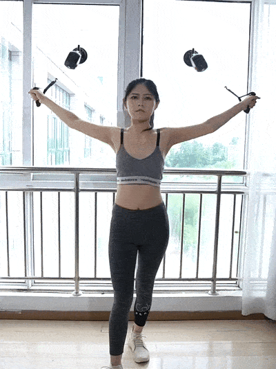 Resistance pull down rope trainer with suction base for home workouts depiction of pull down gif