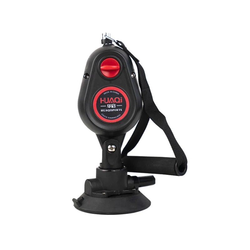 Resistance pull down rope trainer in red color with suction base for home workouts (Color: Red) (Quantity: 1 Piece)