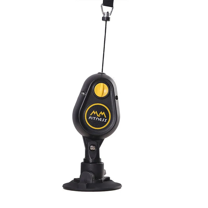 Resistance pull down rope trainer in yellow color with suction base for home workouts (Color: Yellow) (Quantity: 1 Piece)