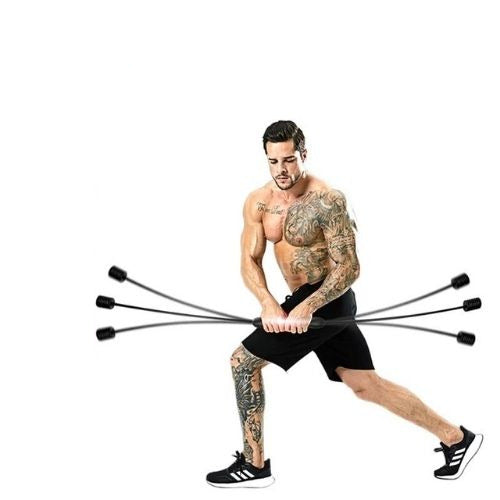 Resistance training bar for strength workouts stretching rehabilitation and fitness exercises male model shot