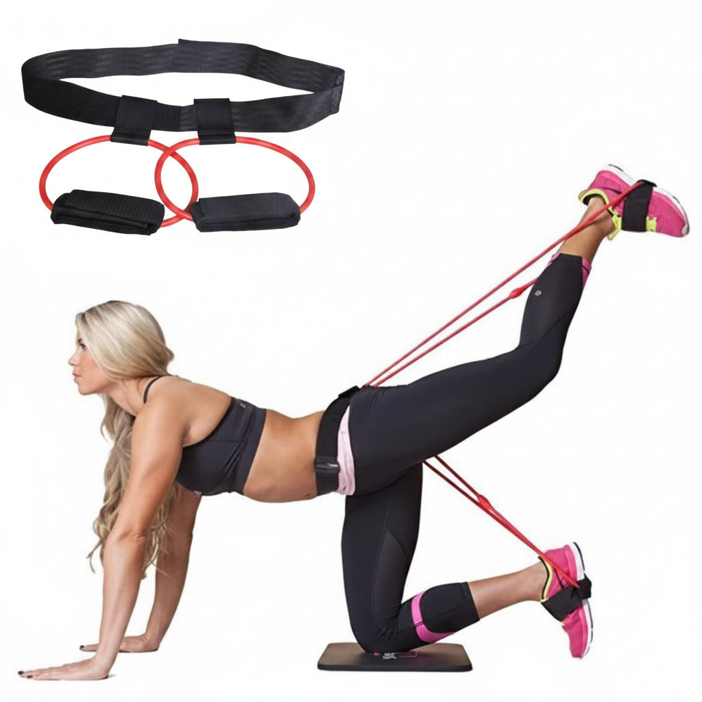 Resistance training waist belt with adjustable bands for lower body strength and workout exercises