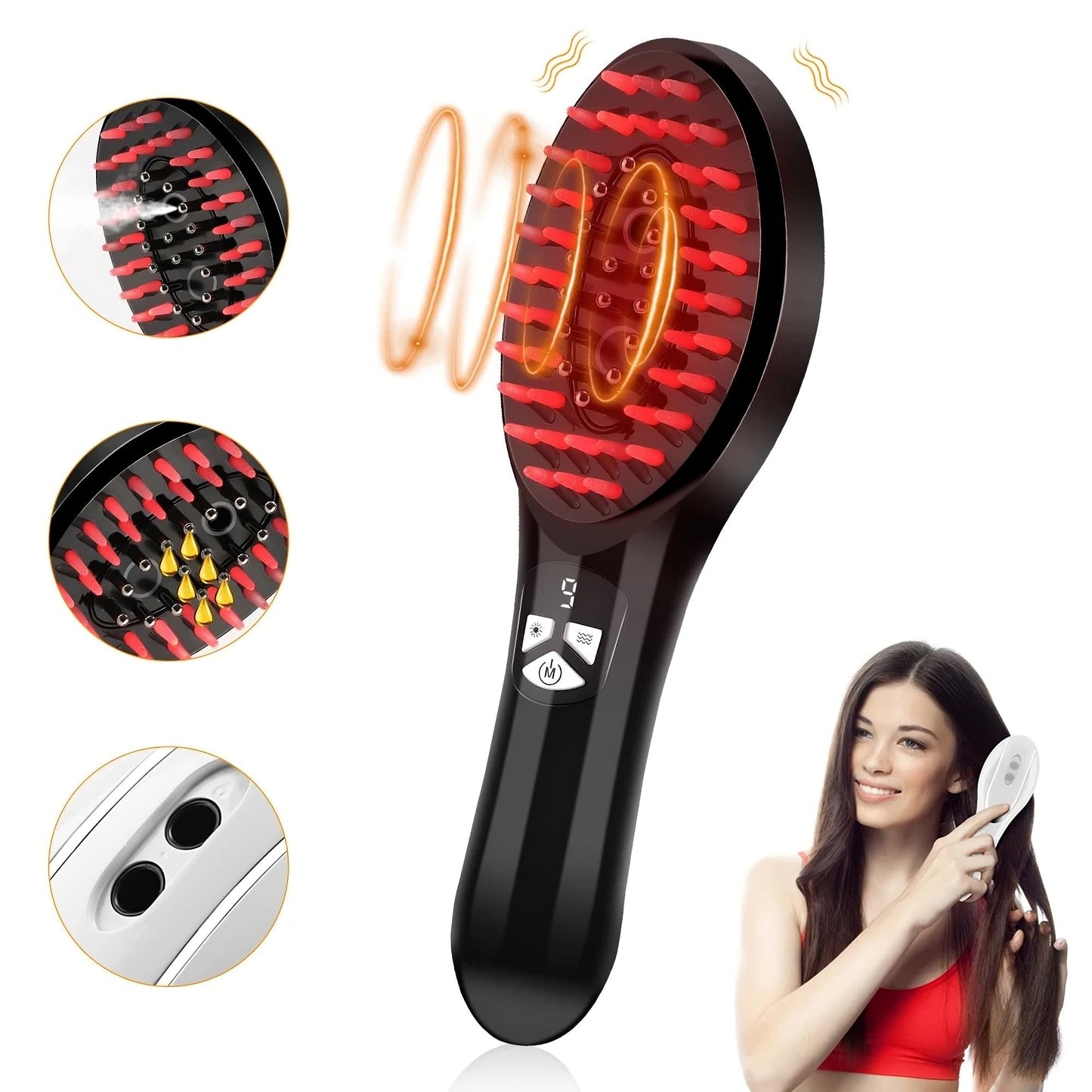 Scalp massage comb with spray mist for hydration and relaxing scalp care routine
