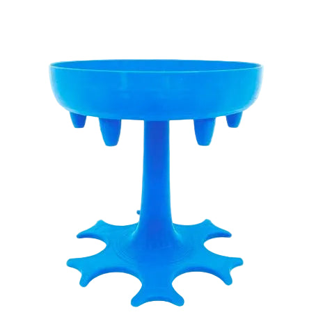 Shot glass dispenser in blue color for evenly pouring drinks into multiple glasses at parties and gatherings (Color: Blue)
