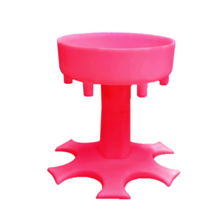 Shot glass dispenser in pink color for evenly pouring drinks into multiple glasses at parties and gatherings (Color: Pink)