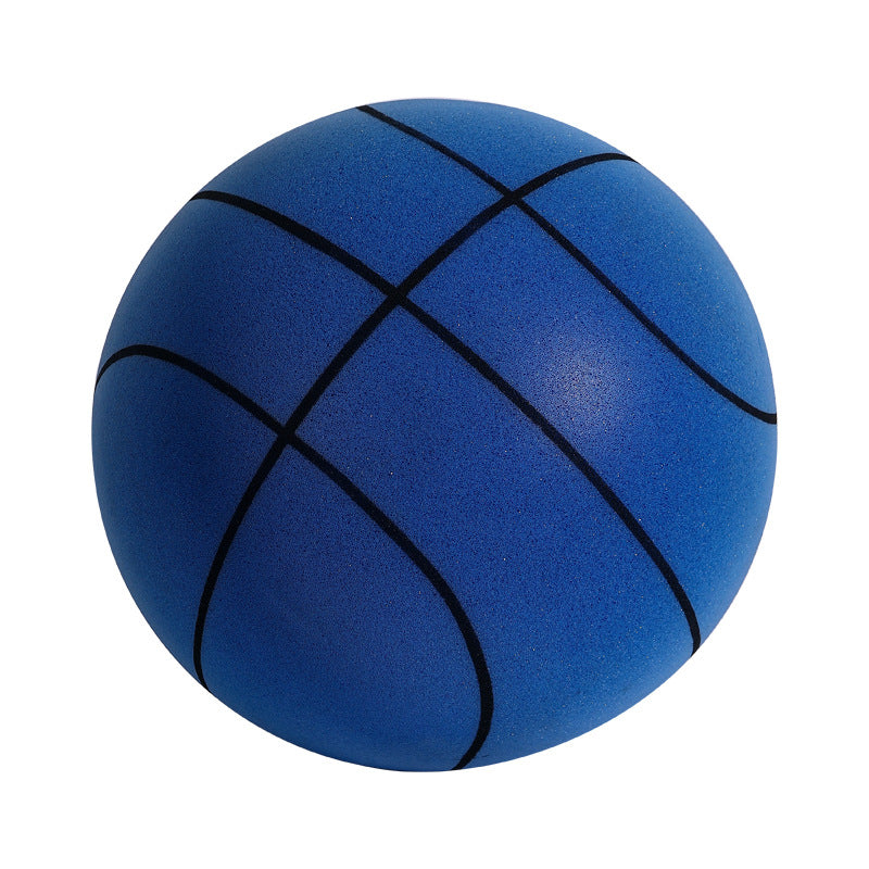 Silent basketball foam ball in blue color for indoor play quiet bounce no noise (Color: Blue)