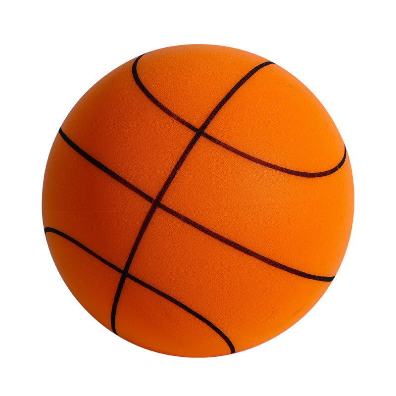 Silent basketball foam ball in orange color for indoor play quiet bounce no noise (Color: Orange)