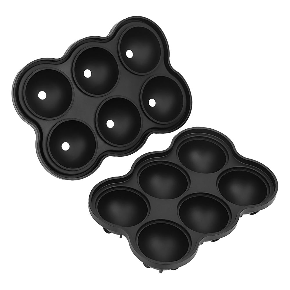 Six cell ice sphere ball tray depicting two parts