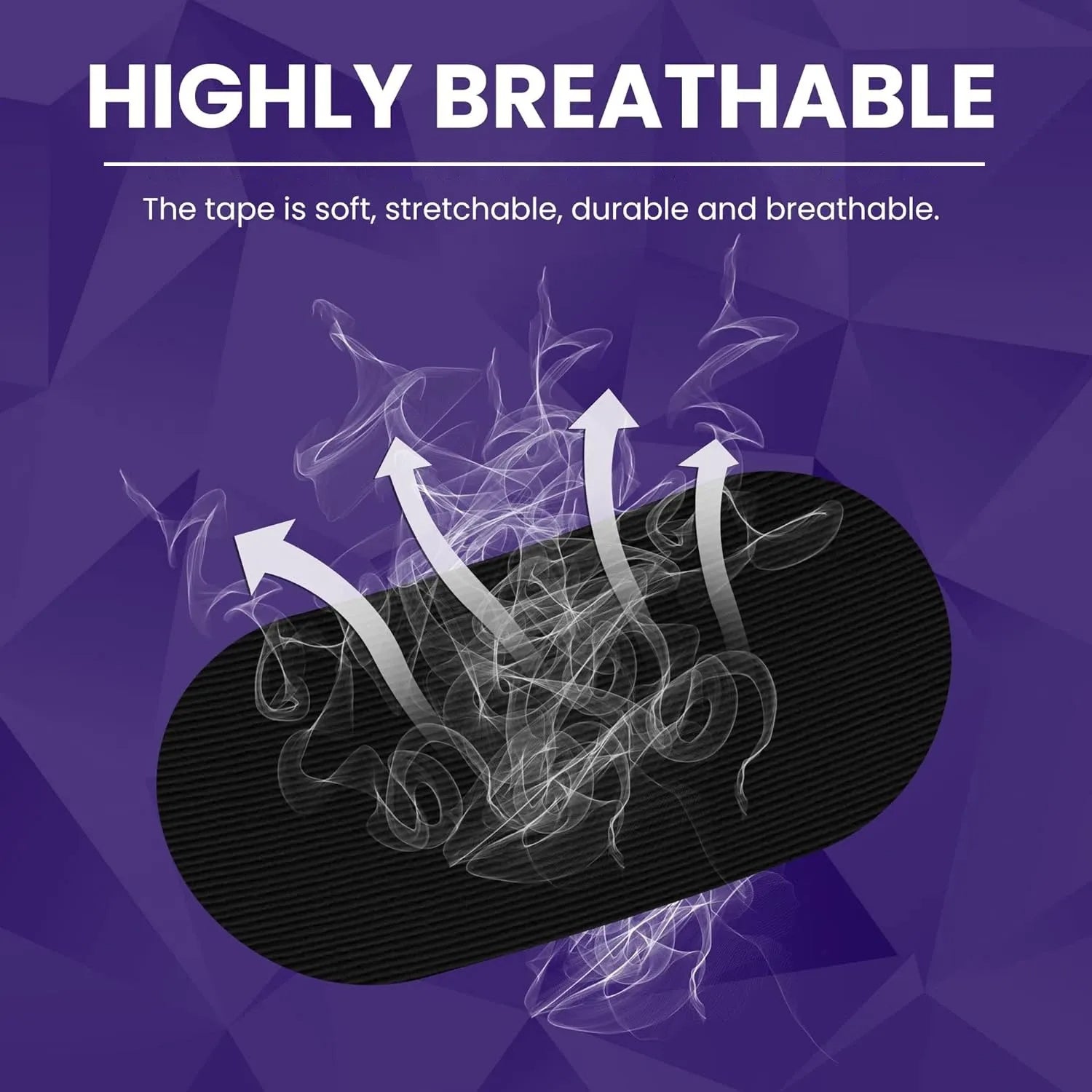 Sleep mouth tape for nasal breathing support and reduced snoring during rest depiction of highly breathable feature