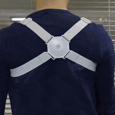 Smart posture corrector with vibration reminders adjustable straps and breathable ergonomic support alternate gif