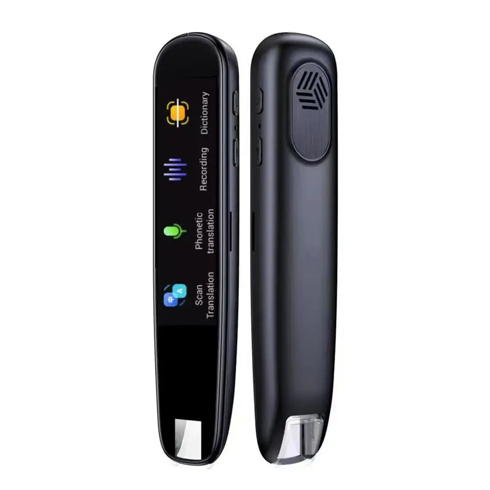 Smart translator pen in black color supporting multiple languages with scan and voice translation features (Color: Black)