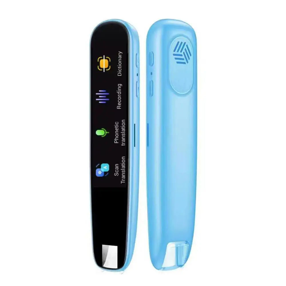 Smart translator pen in blue color supporting multiple languages with scan and voice translation features (Color: Blue)
