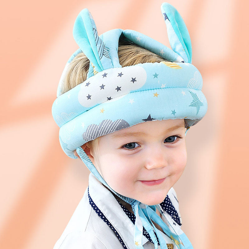 Soft baby toddler safety helmet head protection for infants learning to walk baby model shot