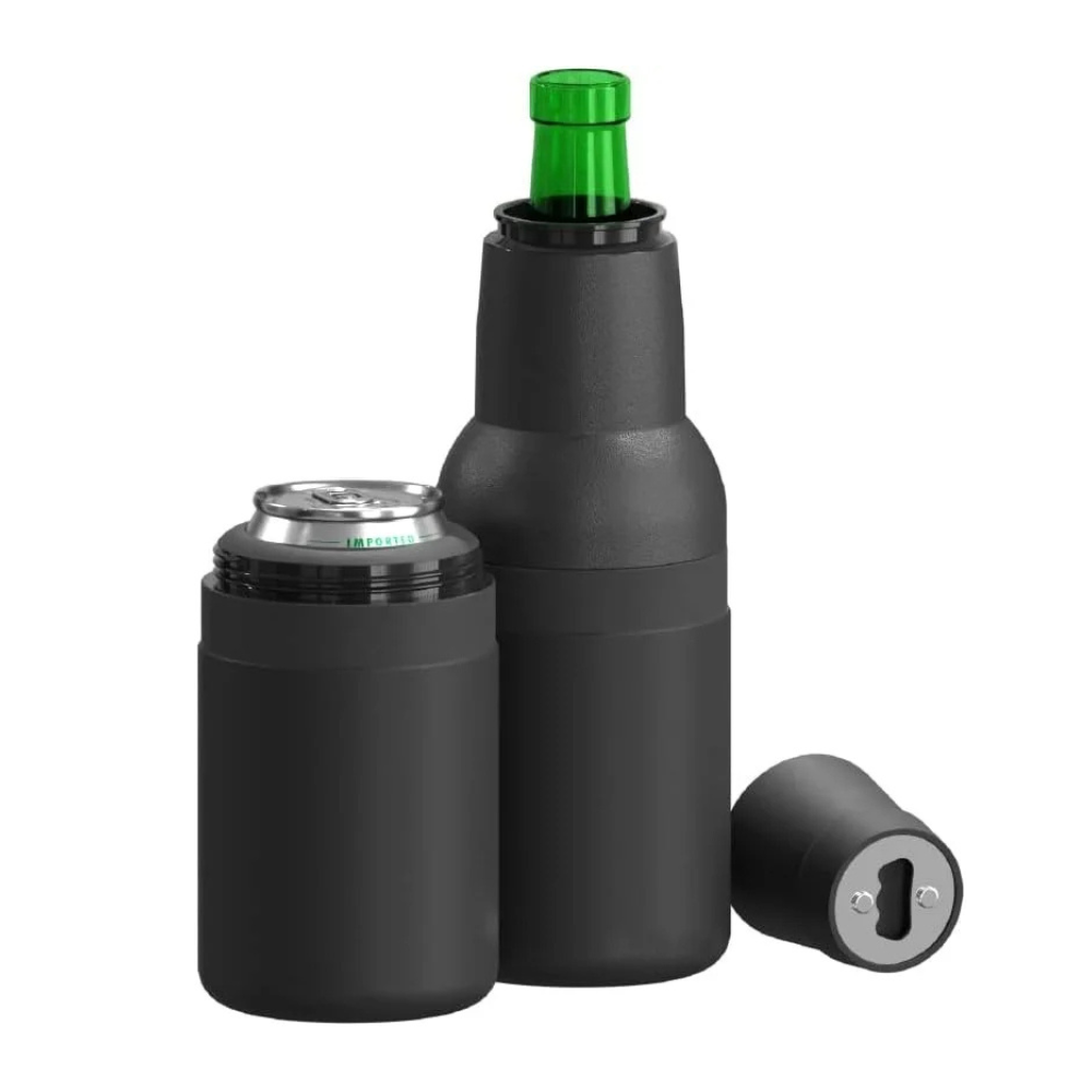 Stainless steel drink cooler and holder insulated can and cup holder for hot and cold beverages product shot