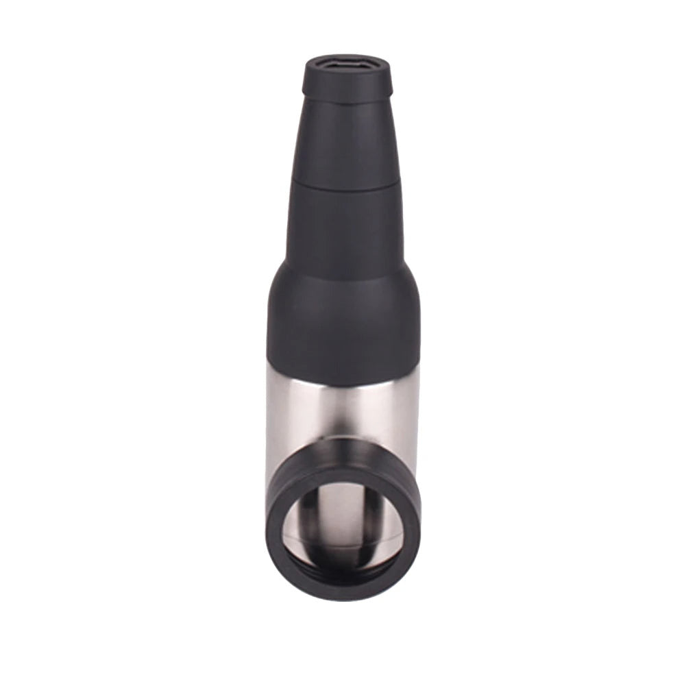 Stainless steel drink cooler and holder in silver color insulated can and cup holder for hot and cold beverages (Color: Silver)