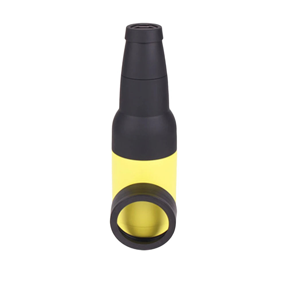 Stainless steel drink cooler and holder in yellow color insulated can and cup holder for hot and cold beverages (Color: Yellow)