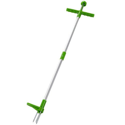 Stand up weed puller tool with long handle and foot pedal for easy root removal product shot