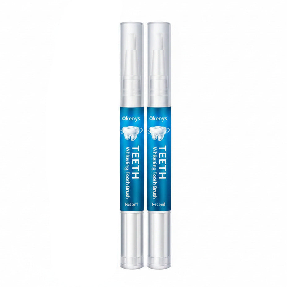 Teeth whitening pens 2 pack with precision brush tips for stain removal and brighter smiles