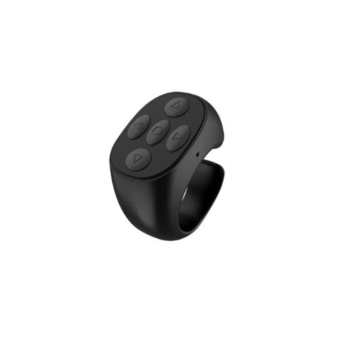 Bluetooth tiktok remote control in black color for hands free scrolling video control and smartphone camera use (Color: Black)