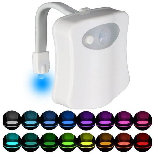 Motion activated toilet night lights 2 pack with 16 color led lighting for bathrooms