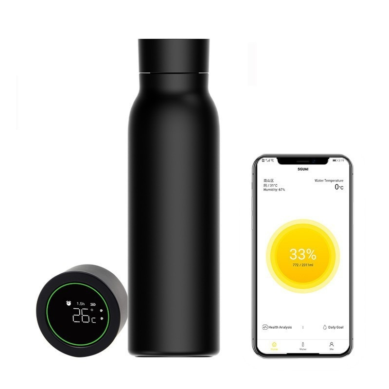 Tuya smart water bottle with hydration reminders temperature display and bluetooth tracking