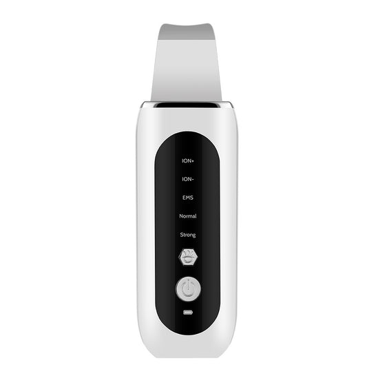 Ultrasonic skin scrubber with ems and led light for deep pore cleansing and facial care product shot
