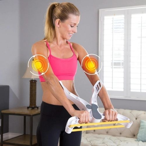 Upper body strength trainer for arm chest back and grip resistance workouts depiction of triceps training