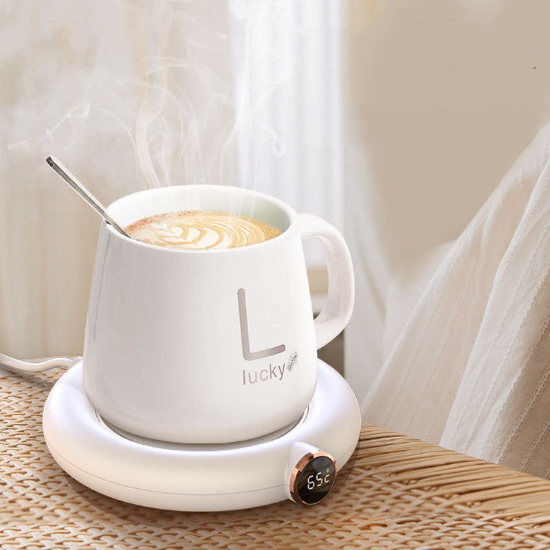 USB coffee mug warmer plate in white color designed to keep beverages like coffee and tea warm on desks and tables (Color: White)