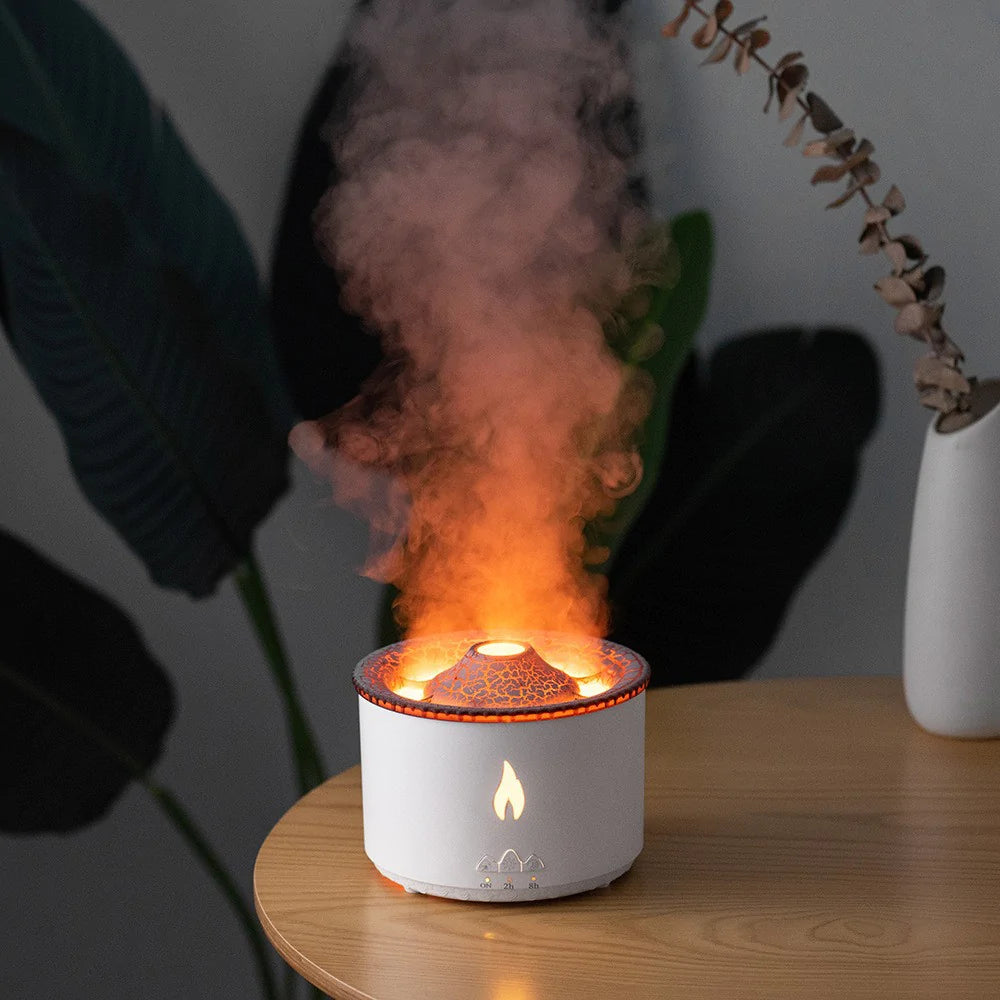 Volcano aroma diffuser with mist effect ambient light and essential oil compatibility alternate product shot