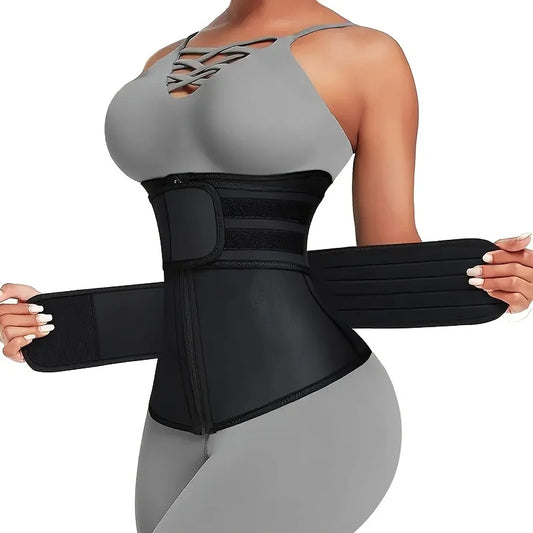 Waist and body shaper belt with adjustable neoprene support for workouts shaping and thermogenic activity