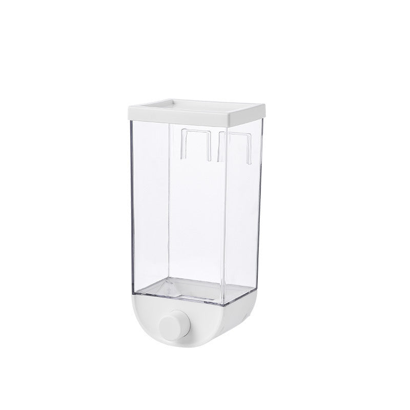 Wall-mounted cereal and dry food storage dispenser with easy press design for convenient kitchen organization, large size (Size: L (50 oz - 1.5L))