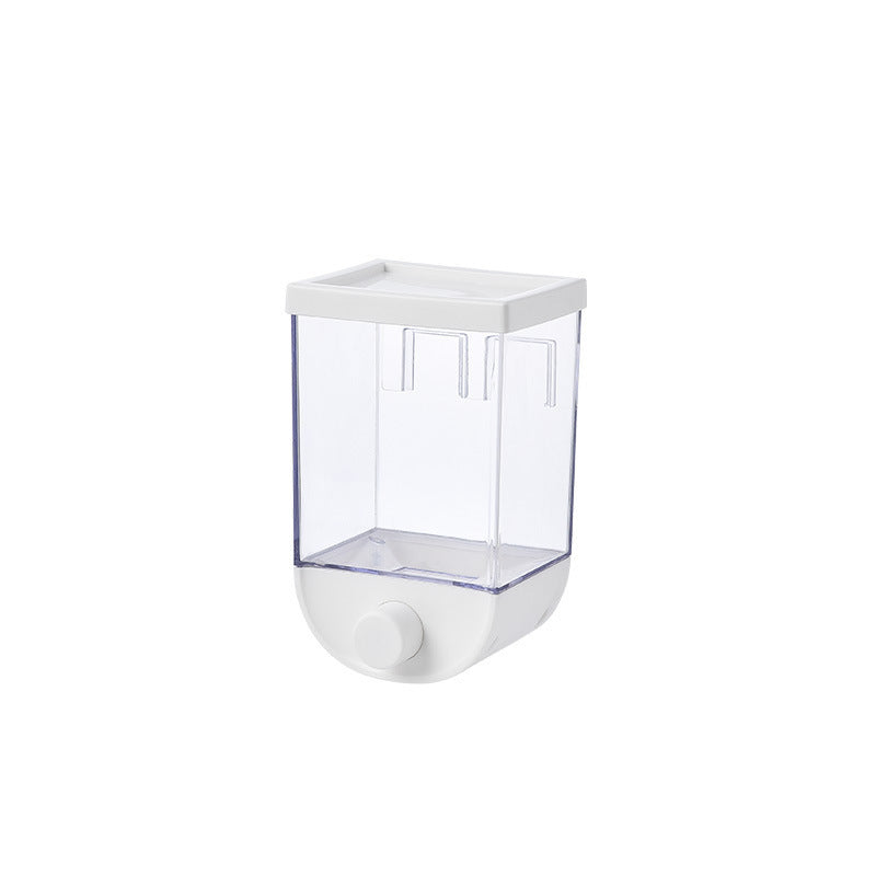 Wall-mounted cereal and dry food storage dispenser with easy press design for convenient kitchen organization, medium size (Size: M (34 oz - 1L))
