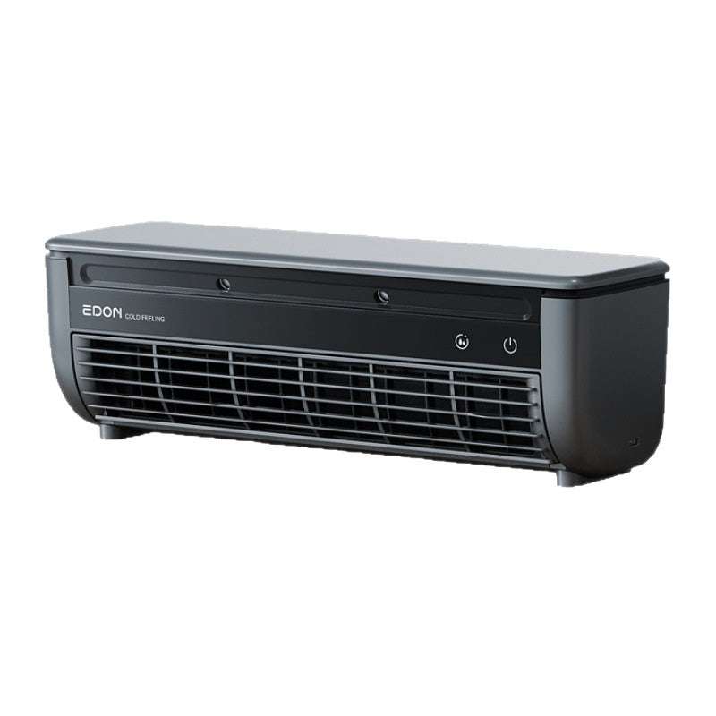 Wall-mounted rechargeable air cooling fan  in gray color with remote control for convenient home cooling (Color: Gray)